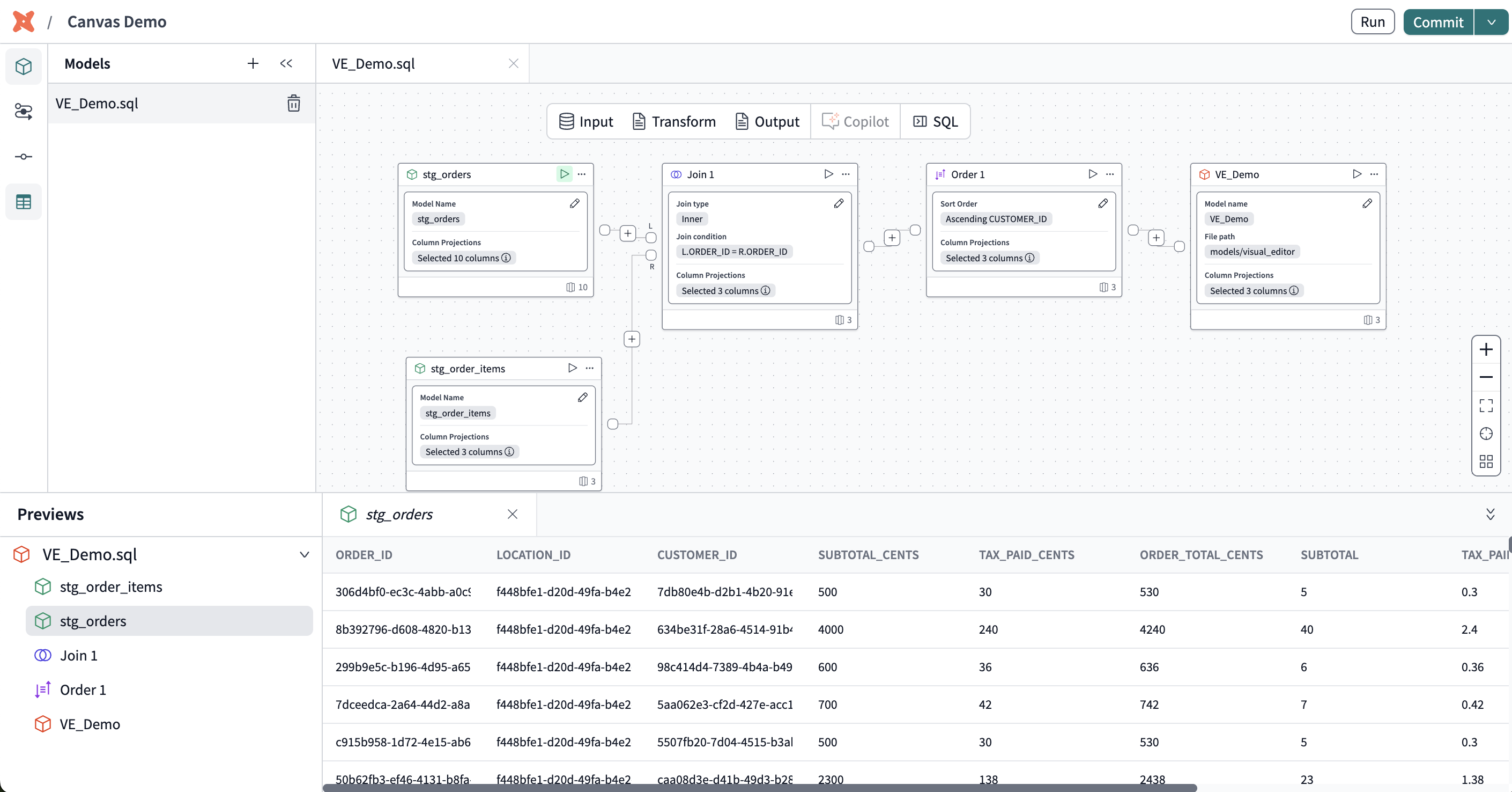 The Canvas interface that contains a node toolbar and canvas. The Canvas interface that contains a node toolbar and canvas.